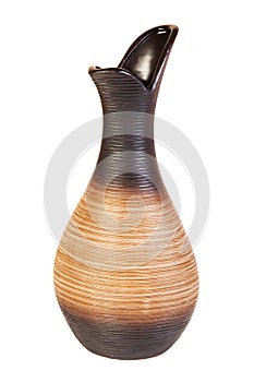 Ceramic vase, isolated on white. Souvenir