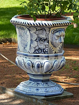 Ceramic vase in Letniy Sad, Saint-Petersburg