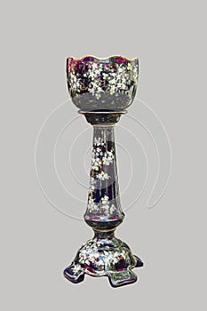 Ceramic vase with rich floral decorations