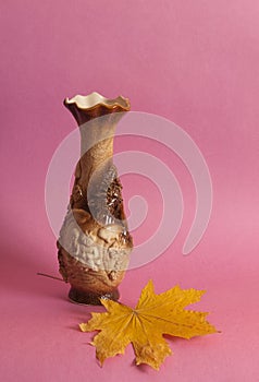 Ceramic vase with a sample