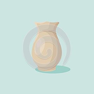 Ceramic vase vector illustration. Porcelain jug flat design