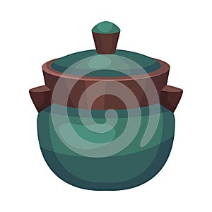 Ceramic Vessel or Container with Lid Vector Illustration photo