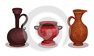 Ceramic Vessels and Containers for Interior and Kitchen Use Vector Set