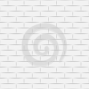 Ceramic white brick tile wall. Vector illustration. Eps 10