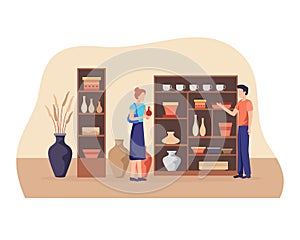 Ceramics shop vector illustration