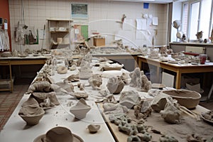 Keramika dielňa rôzny a keramický formuláre v pokrok 