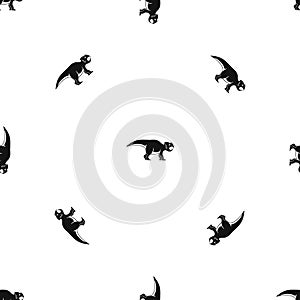 Ceratopsians dinosaur pattern seamless black