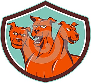 Cerberus Hellhound Multi-headed Dog Crest Cartoon