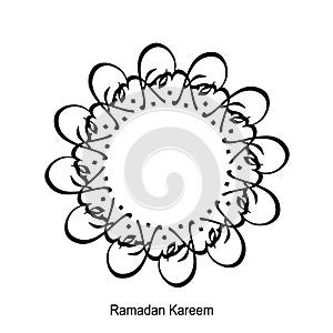 Cercle Border from creative seamless of Ramadan arabic calligraphy shaped in mandala ornaments style.