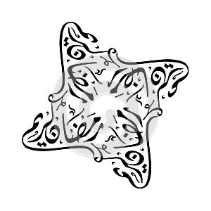 Cercle Border from creative seamless of Ramadan arabic calligraphy shaped in mandala ornaments style.