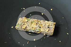 Cereal bar healthy diet food image close up