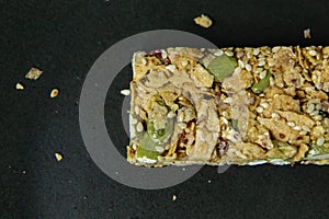 Cereal bar healthy diet food image close up