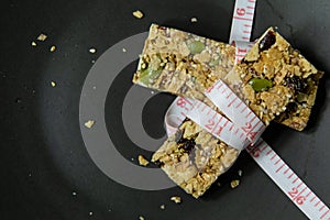 Cereal bar healthy diet food image close up