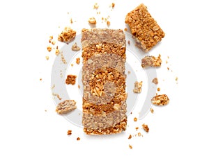 Cereal bars or flapjacks made from rolled oats