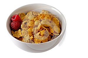 Cereal bowl with raspberries