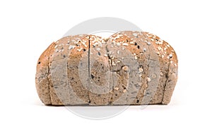Cereal bread on white background