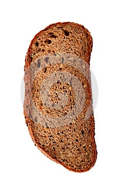 Cereal bread on a white background. Healthy eating