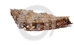 Cereal dark bread, on a white background