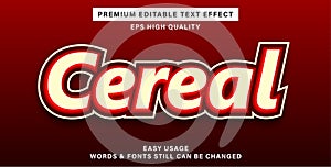 Cereal editable text effect