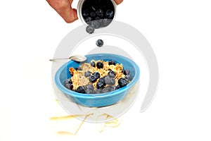 Cereal And Fresh Blueberries