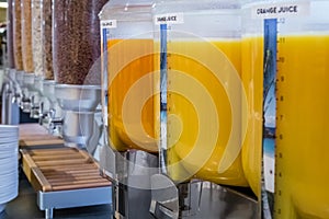 Cereal and fresh juice dispensers photo