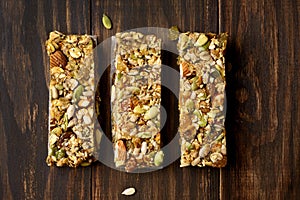 Cereal granola bar. Energy snack