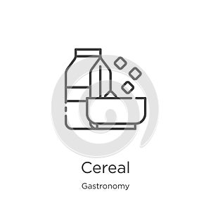 cereal icon vector from gastronomy collection. Thin line cereal outline icon vector illustration. Outline, thin line cereal icon