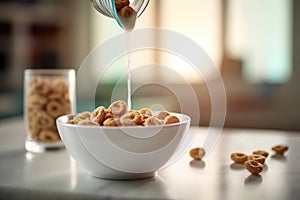 Cereal with milk. Generative AI technology