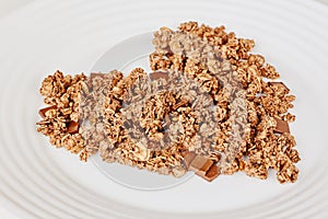 Cereal muesli breakfast on white background. Healthy eating and lifestyle concept