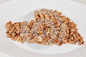 Cereal muesli breakfast on white background. Healthy eating and lifestyle concept