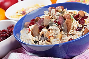 Cereal muesli with dried fruit and nuts