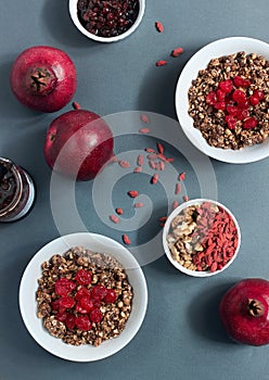 Cereal muesli with fruit and nuts