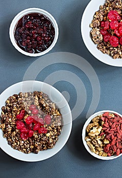 Cereal muesli with fruit and nuts