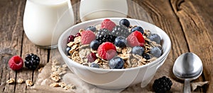 Cereal Muesli Granola Berries Breakfast