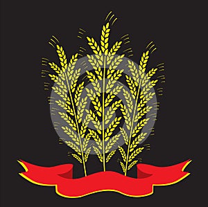 Cereal plants. Rye, oats, wheat. oncept of the new harvest. Vector illustration