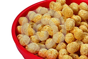 Cereal in plastic bowl - close-up