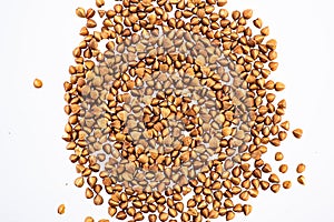 Cereal of rice, buckwheat, peas, millet on a white or black background