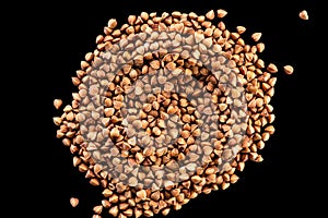 Cereal of rice, buckwheat, peas, millet on a white or black background