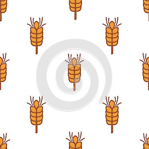 Cereal wheat spike seamless pattern field plant flour ingredient