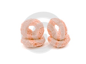 Cereals breakfast .Whole Grain Cereal rings isolated