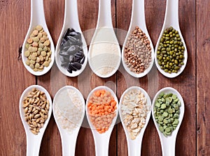 Cereals in ceramic bowls