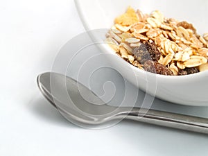 Cereals in a white bowl