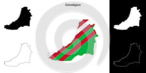 Ceredigion outline map