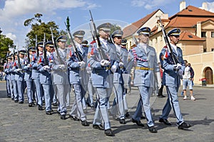 Ceremonial changing of the Guards at Prague Castle