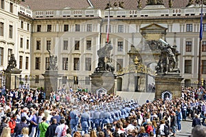 Ceremonial changing of the Guards at Prague Castle