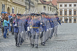 Ceremonial changing of the Guards at Prague Castle