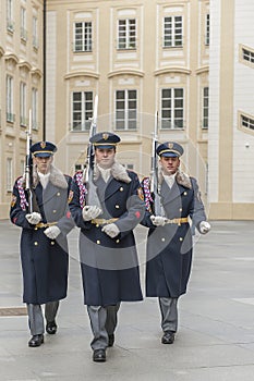 Ceremonial changing of the Guards at Prague Castle