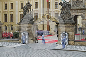 Ceremonial changing of the Guards at Prague Castle