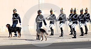 Ceremonial changing of Portuguese guard in Lisbon