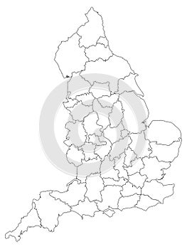 Ceremonial Counties Map of England